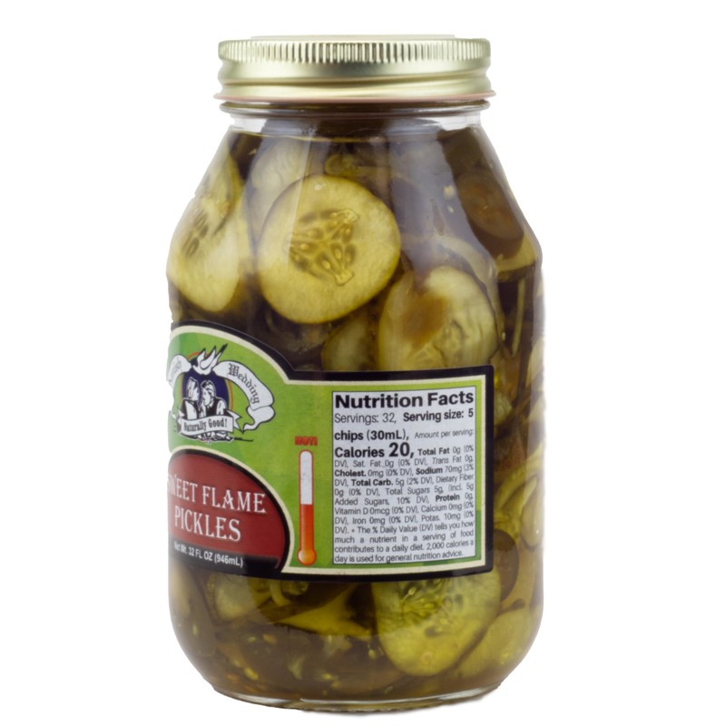 Amish Wedding Sweet Flame Pickles 32oz (Pack of 2)