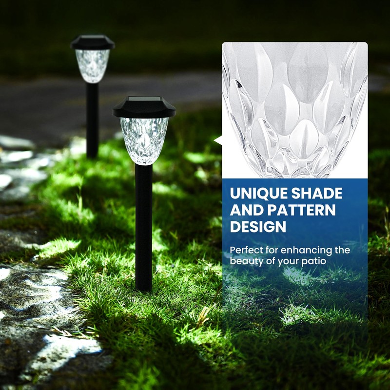 GIGALUMI 8 Pack Solar Lights Outdoor, Solar Pathway Lights with
