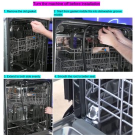 Kafvalubre Dishwasher Door Seal Gasket W11177741 Compatible with Whirlpool Kenmore Maytag Dishwasher Compatible with KitchenAid Dishwasher Replacement Part W10660528 W10300924 W10300924V Door Gasket