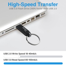 DOCOELF USB Stick 32GB, Metal USB 3.0 Memory Stick 32GB Waterproof Pendrive 32GB Portable USB Flash Drive with Keychain for School Office Car PC Laptop (Grey)