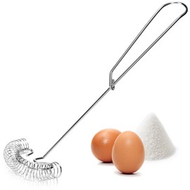 COM-FOUR® Spiral Whisk Stainless Steel 304 Rust-Proof - Spiral Whisk Dishwasher Safe - Foam Beater - Flat Whisk - Whisk - Sauce Whisk - Hand Whisk (Pack of 01 - Spiral Whisk)