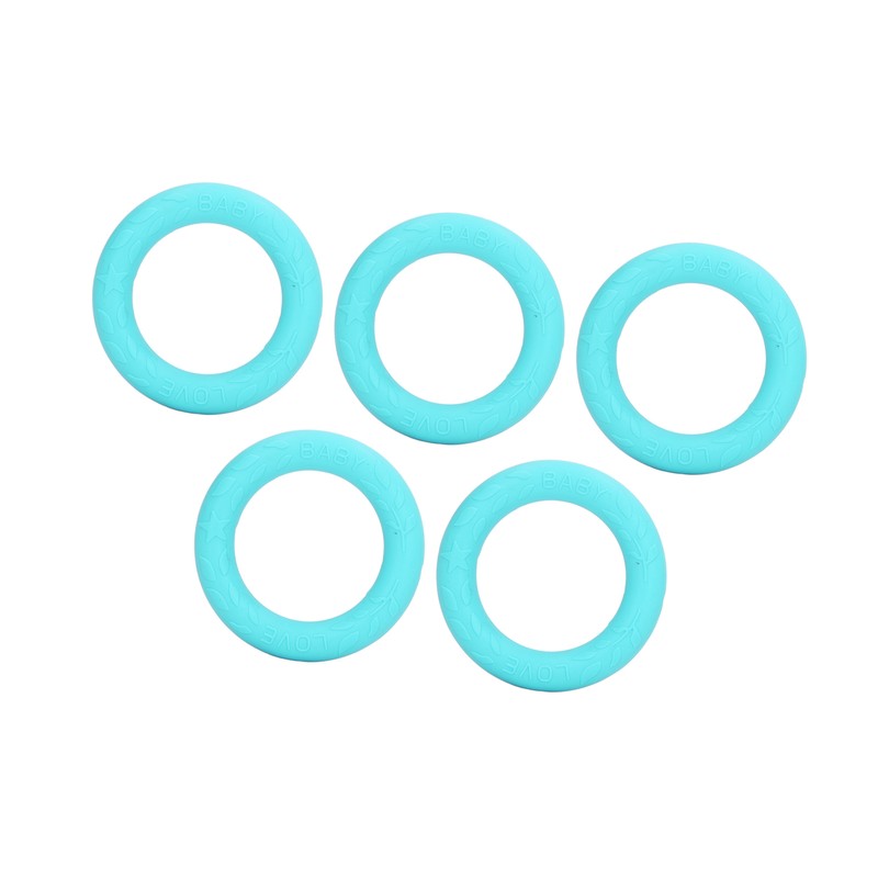 5pcs Baby Soft Silicone Teething Ring Toy Infant Safe Elastic