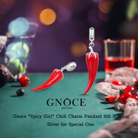 GNOCE "Spicy Girl Chili Charm Pendant for Women Sterling Silver Charm Bead Fit Bracelet/Necklace