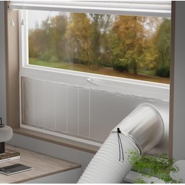 Silver Portable Air Conditioner Window Seal Kit - 【30% Sunshade Heat Insulation】- Window Vent Seal Kit for AC and Tumble Dryer - 100% Sealing Waterproof Adjustable(L-Sliding Window)