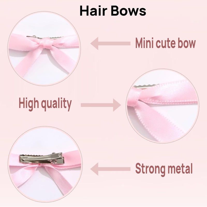 30Pc Hair Bows, Mini bow hair clip,Ribbon bow, Suitable for