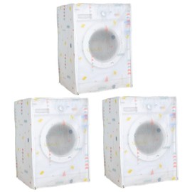 Zerodeko 3pcs Washing Machine Cover Case Peva Fabric Standard Size 60x55x82cm Home Decor