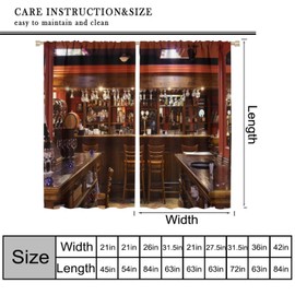 wlsgdsg Bar Curtains,Wine Bottles Pub Luxury Wine Cabinet Rustic Cloth Farbic Window Treatment Curtains Kitchen Dining Room Office Cafe Bedroom Living Room Drapes, 42x45 in