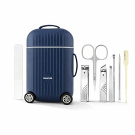 Kit de Cortaúñas de Acero Inoxidable 316L Filoso con Mini Maleta Portátil y Creativa 8 en 1 para Adultos Set de Manicura Herramientas de Cuidado Personal para Uso Diario Viajes y Regalo
