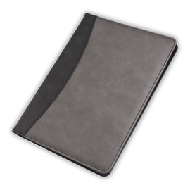 Samsill Two-Tone Padfolio, Resume Portfolio, Business Portfolio, with 8.5 x 11 Writing Pad, Gray & Black