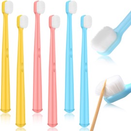 6 Pieces Kids Extra Soft Nano Toothbrush Children Bristles Toothbrush Children Micro Nano Manual Toothbrush Set with 20000 Bristles for Age 1 and Above Boys Girls Gum Protecting Cleaning (Fresh Style)