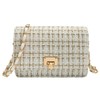 KERYHEBN Small Quilted Shoulder Bag for Women Trendy Tweed Mini