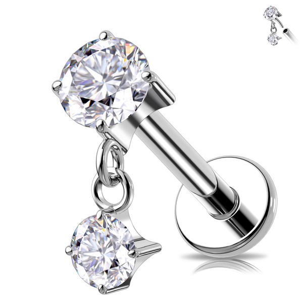 Melighting 16G Threaded Earring Titanium G23 Dangle Cartilage Earring Round