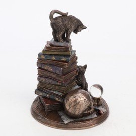 Veronese Design 7 1/4 Inch The Moral High Ground Resin Cat Figurine Bronze Finish