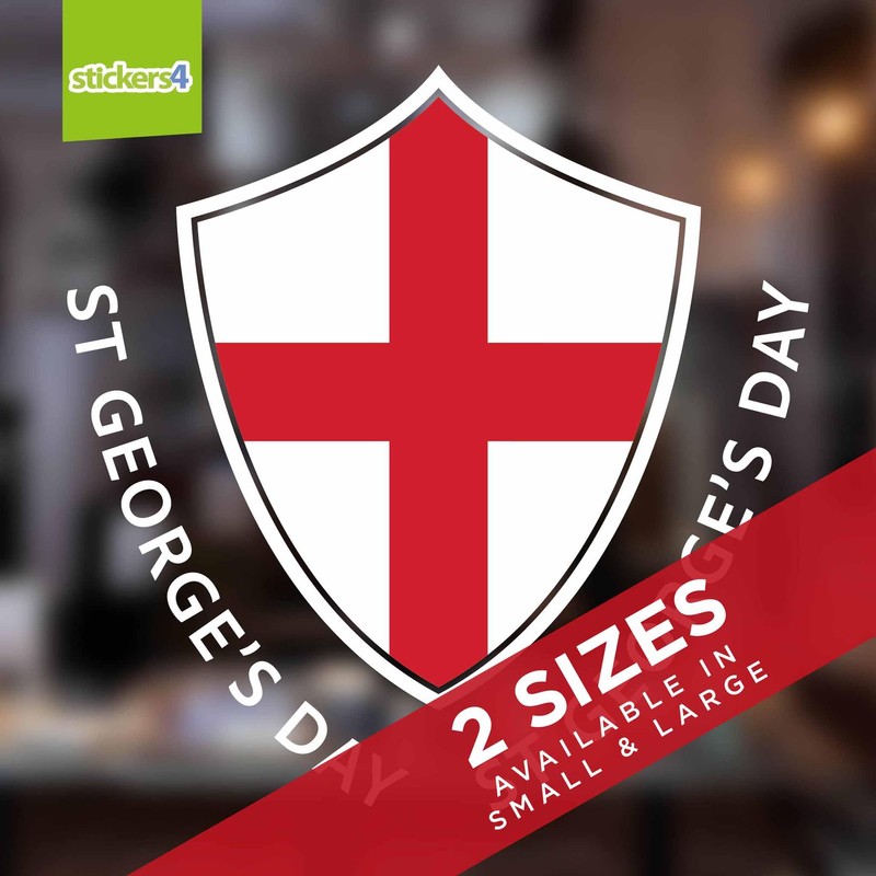 St Georges Day Decorations Window Sticker - St George Shield