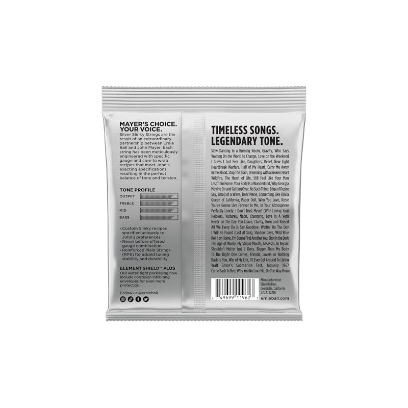 Ernie Ball Cuerdas de Guitarra Eléctrica Silver Slinky Nickel Wound
