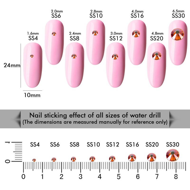 GAVIYE 1440Pcs Amber Crystal Rhinestones,Glass Flatback Rhinestones Gemstones for Nail