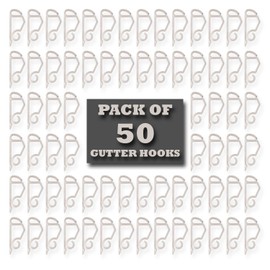 Lizzy® Christmas Gutter Hooks | Gutter Hooks for Hanging Christmas Lights and Decorations | Plastic Gutter Hooks | Christmas Hooks | Pack of 50 - J01