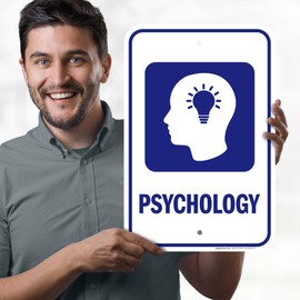 Psychology With Graphic Sign, 12x18 Inches, Rust Free .063 Aluminum, Fade Resistant, Made in USA by My Sign Center