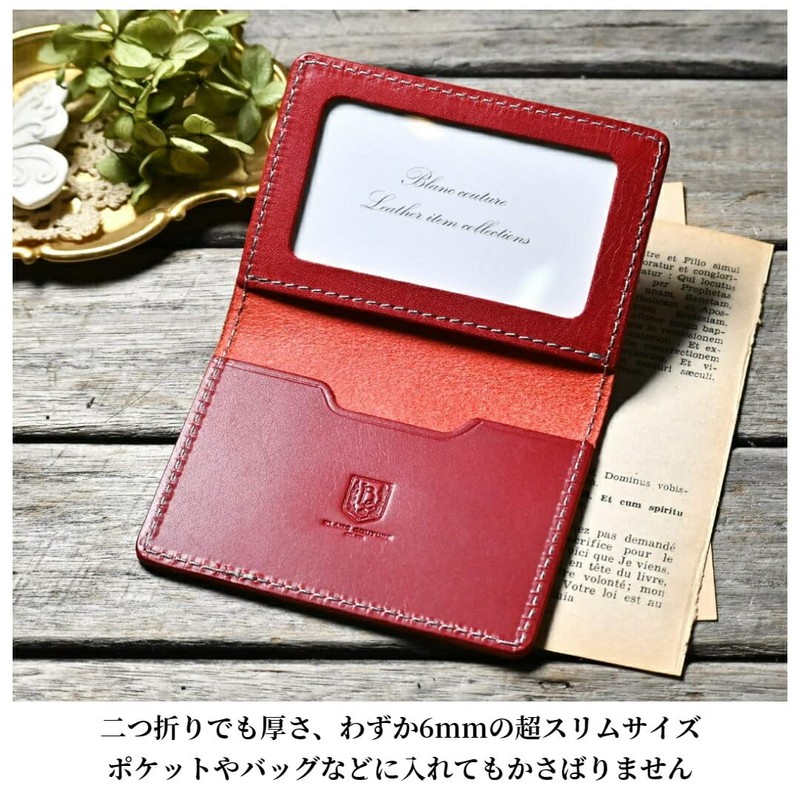 BlancCouture Slim Folio Genuine Leather License Case, Feil (Green)