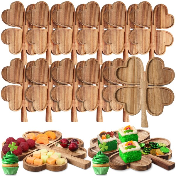 Geetery 12 Pcs St. Patrick's Day Serving Tray Four Leaf