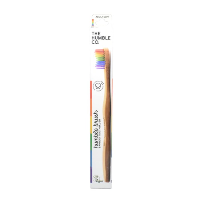 THE HUMBLE CO. Hamble Brush for Adults, Rainbow, 7.5 inches