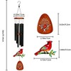 Memorial Wind Chimes for Loss of Loved One, 36" Cardinal
