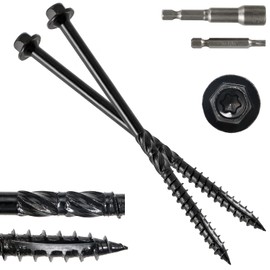 #14 x 6 Wood Structural Screws 50 Pack Hex Head Lag Screws, Rust Resistant Timber Screws for Timber/Log/Landscaping Wood