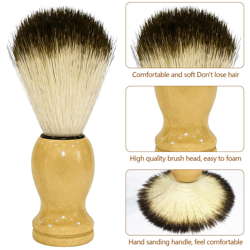 8 Pcs Shaving Brushes for Men with Wooden Handle -