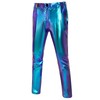 CARUHIF Men's 70s Disco Pants Metallic Sequin Straight Leg Trousers