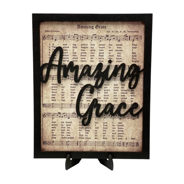 Amazing Grace Wood Sign, Hymn Sign, 8x10 size