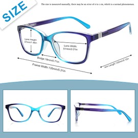 STASTEND 4 Pack Progressive Multifocus Reading Glasses for Women Men Spring Hinge Blue Light Blocking Readers (MIX, 2.75, x)