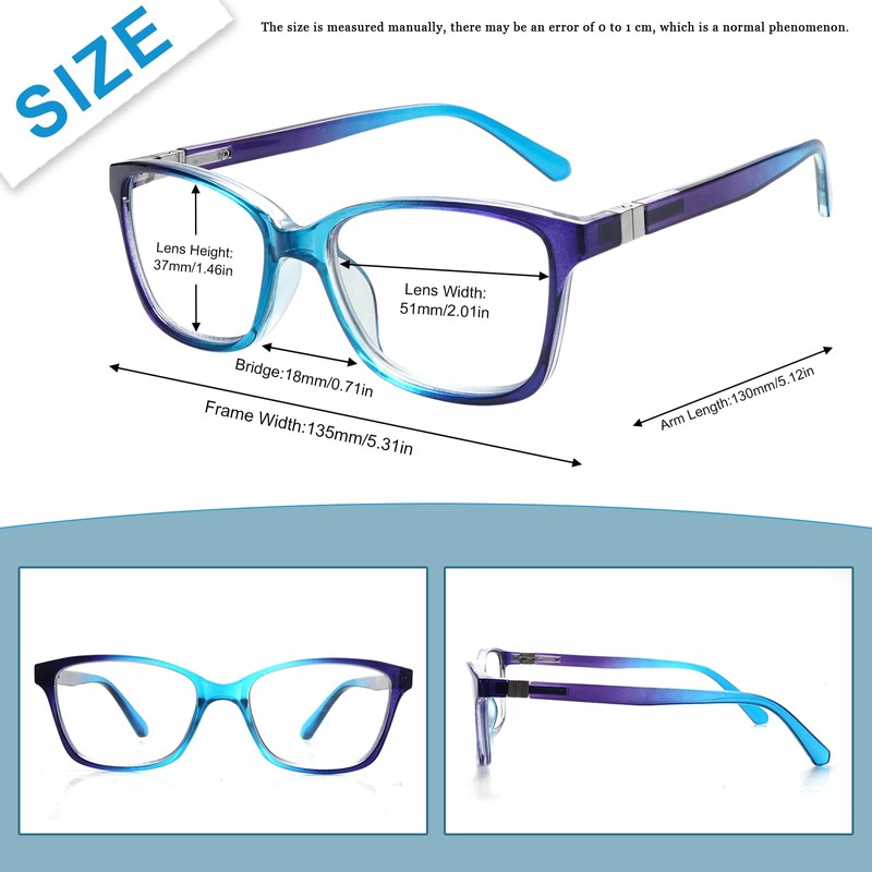 STASTEND 4 Pack Progressive Multifocus Reading Glasses for Women Men