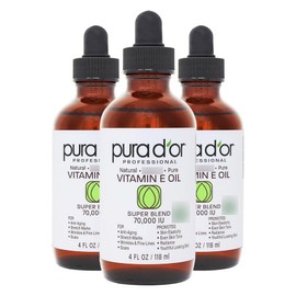 Puradore Natural Pure Vitamin E Oil 70000IU, 3 units, 118ml / 퓨라도어 내추럴 퓨어 비타민 E 오일 70000IU, 3개, 118ml