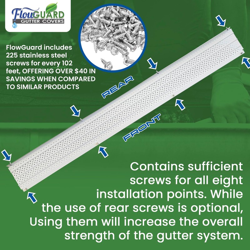 FlowGuard USA Made Professional DIY 6 Inch 50-Year Gutter Cover
