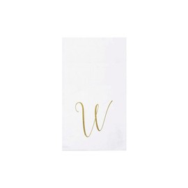 Vietri Papersoft Gold Monogram Guest Towels - W Pack/20-7.75" x 4.5" Spunlace Disposable Napkins