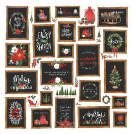 Carta Bella 2 Sheets of Carta Bella Paper HAPPY CHRISTMAS 12x12 Cardstock - Christmas Signs