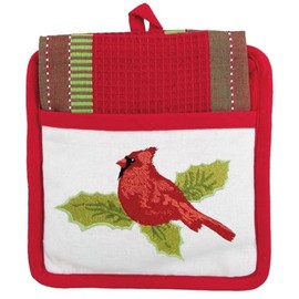 Lang Companies, Cardinal Birdhouse Potholder with Towel Gift Set