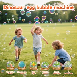 Bombble Dinosaur Eggs Bubble Toy, Bubble Machine Children 10,000+ Bubbles / Min with Bubble Solution for Wedding/Birthday/Party/Gift for Boys and Girls 3456789, Bubble Machine