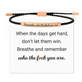 Your Always Charm Remember Who The F You Are Bracelet Dont Let The Hard Days Win Bracelet Motivational Bracelet for Women Braided String Inspirational Gifts