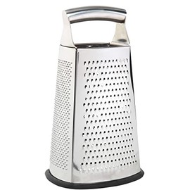BUTLERS Menuett Square Grater, Vegetable and Parmesan Grater, Stainless Steel, Kitchen Grater with Non-Slip Base, Dishwasher Safe
