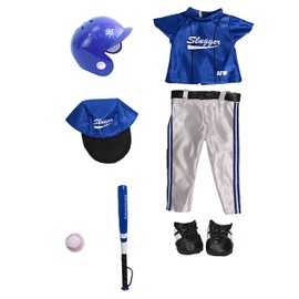 American Fashion World Blue Baseball Uniform 7pc for 18-Inch Dolls | Premium Quality & Trendy Design | Doll Clothes |
