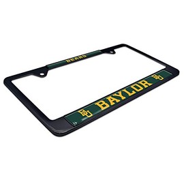 Black Metal License Plate Frame - Second Generation - Mascot Version (Baylor)