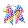 Fish Scale Cheer Bow Mermaid Jumbo Bow Ponytail Holder Bowknot