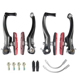 Chooee Bicycle V Brake, Aluminium V-Brake Brake Set, Black/Red