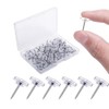 QUETTO 50pcs Clear Flat Head Push Pins Transparent Plastic Thumb