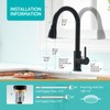 Kicimpro Matte Black Kitchen Faucet with Pull Down Sprayer, 304