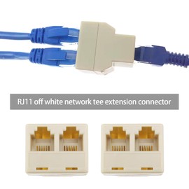 VGOL 4 Pieces RJ11 Splitter 6P4C Phone Socket Male to Female Two Way Phone Line Adapter Converter 1 Male to 2 Female Phone Line Adapter Converter