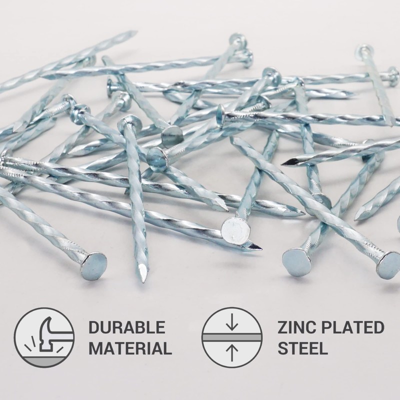 SKIR'CO (Pack of 50) Square Twisted Steel Nails 4.5 x
