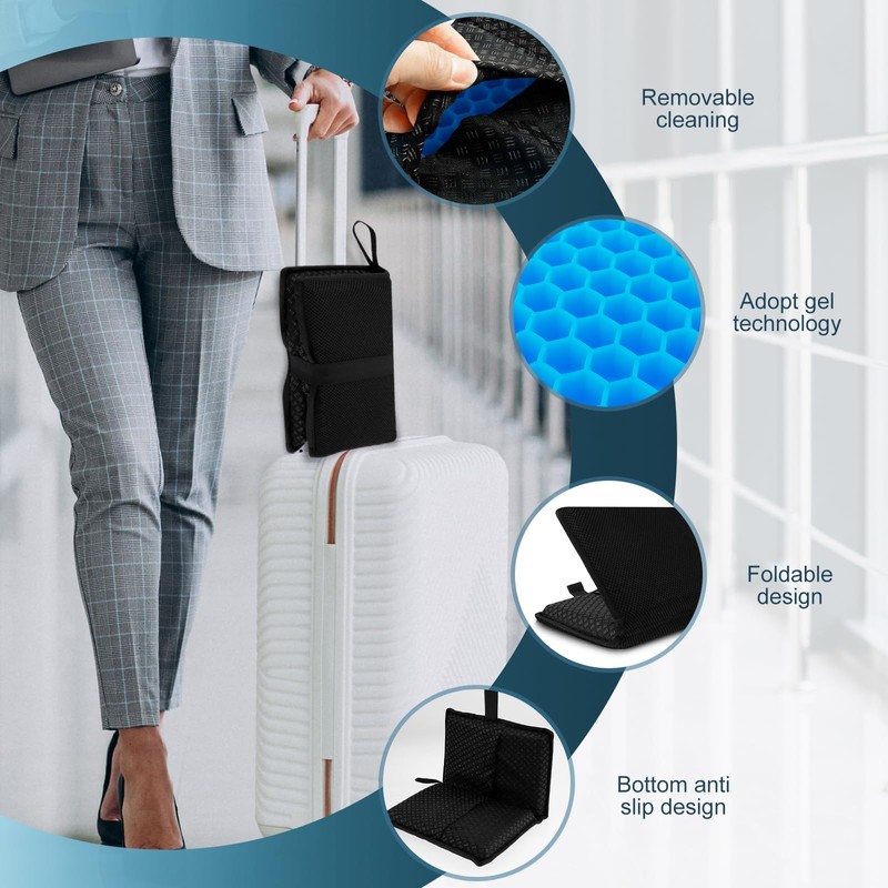 Travel Seat Cushion,Portable Airplane & Stadium Cushion,Gel Grid Design for