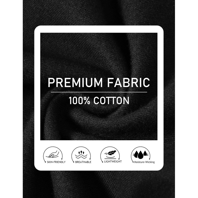 MoFiz Long Sleeve Cotton Pajamas Set for Men Comfy Button